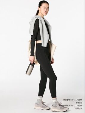 Uniqlo Airism Black High-Waist Pocket Leggings